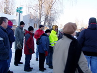 citizens waiting to start walk of E. 40th Avenue upgrades