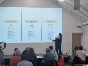 Assembly member Erin Baldwin Day sharing Designing for Engagement